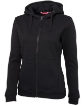 Women's Full Zip Fleecy Hoodie - Black  | JCR-3HJ1 LHB E-1089 